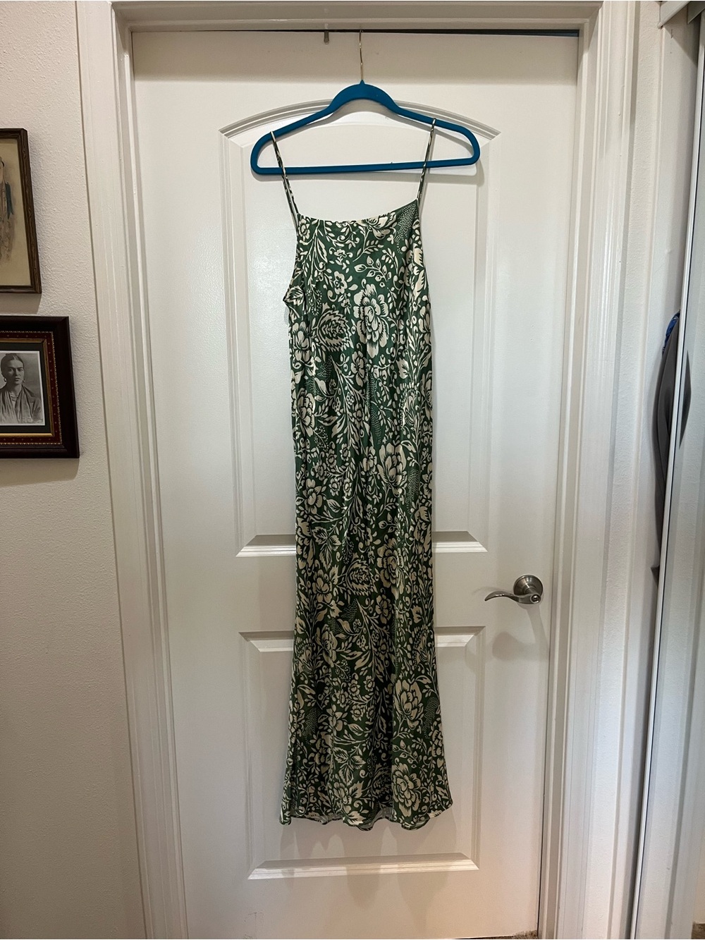 Zara Green Floral Maxi Slip Dress - Picture 2 of 4